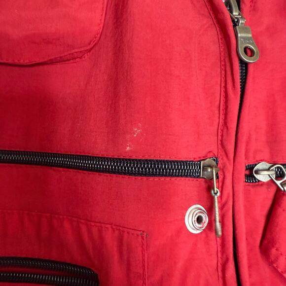 Big Mountain Utility Vest Men's XL Red Mesh Lined Pockets V-Neck Full Zip Hiking - Picture 6 of 9